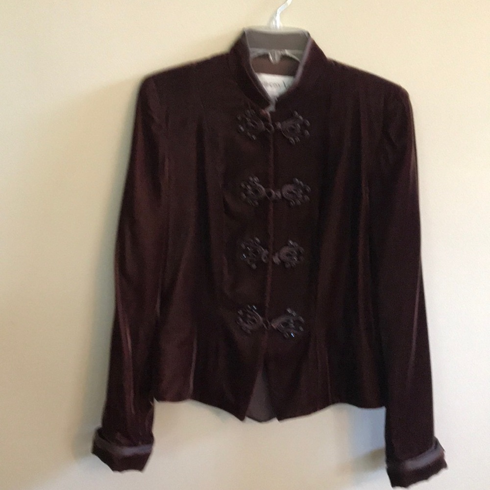 Dark purple Velvet Jacket with Frog Closures